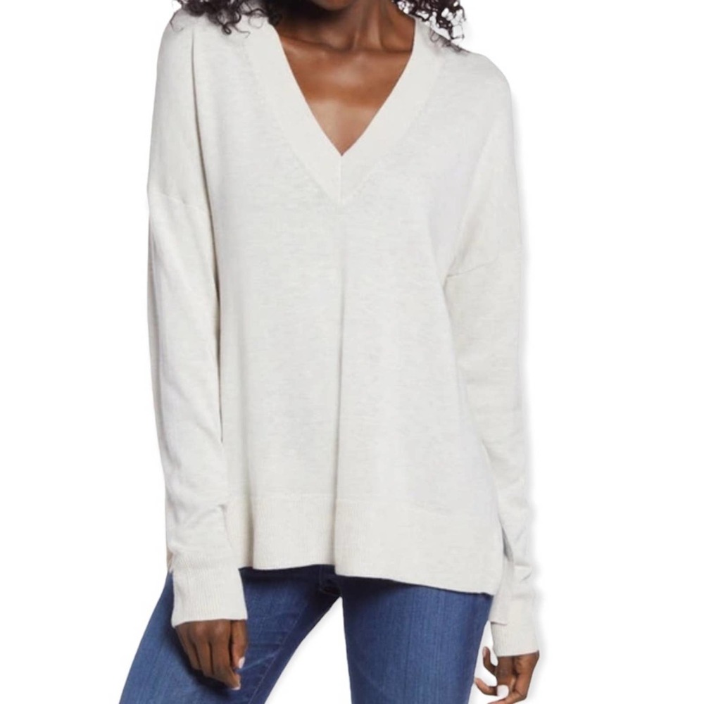 CHELSEA28 Cashmere Blend Sweater in Cream Size XXS